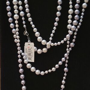 Elegant Silver Pearl Necklace